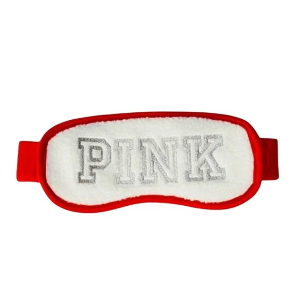 PINK by Victoria's Secret Sleep Mask Sherpa Lined Red Cosmetic Accessory